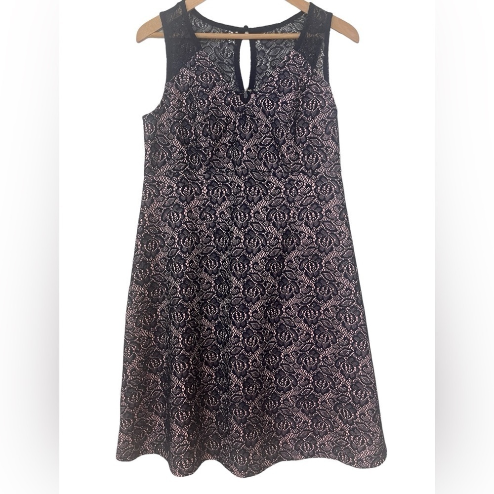Motherhood Maternity  Dress, NWT Size Medium, navy and pink lace sleeveless